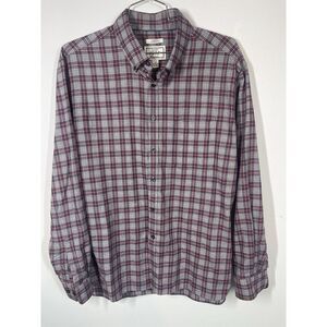 Jos A Bank 1905 Soft Flannel Long Sleeve Plaid Button Up Shirt Size XL Stretch